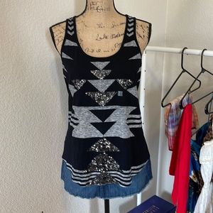 Express brand lace back tank top size medium